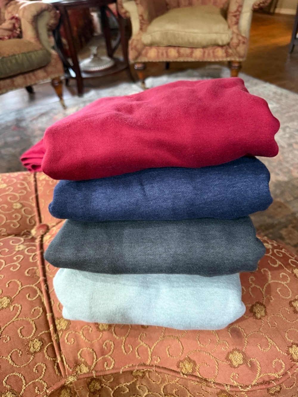 John Blair Crewneck Sweatershirt Stack - Red, Navy, Charcoal, Light Green